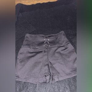 Have Women's High Waist Black Lace-Up Shorts